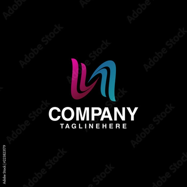 Obraz Letter N logo template . Simple and clean Letter N logo vector.