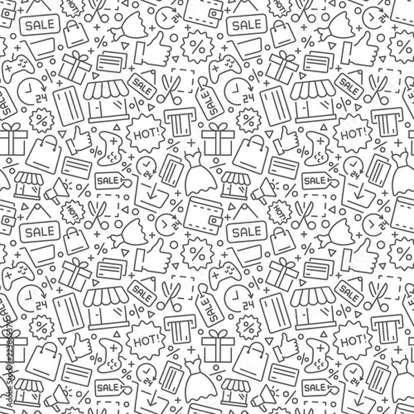 Obraz Zakupy wektor wzór. Format wektorowy eps8