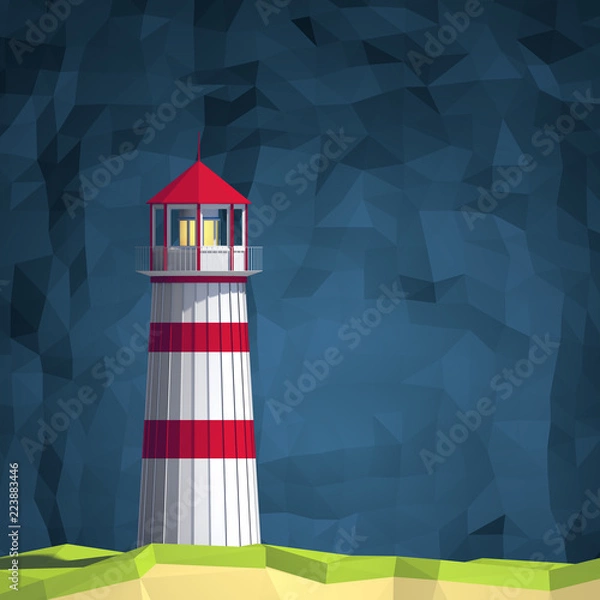 Fototapeta projekt latarni low poly