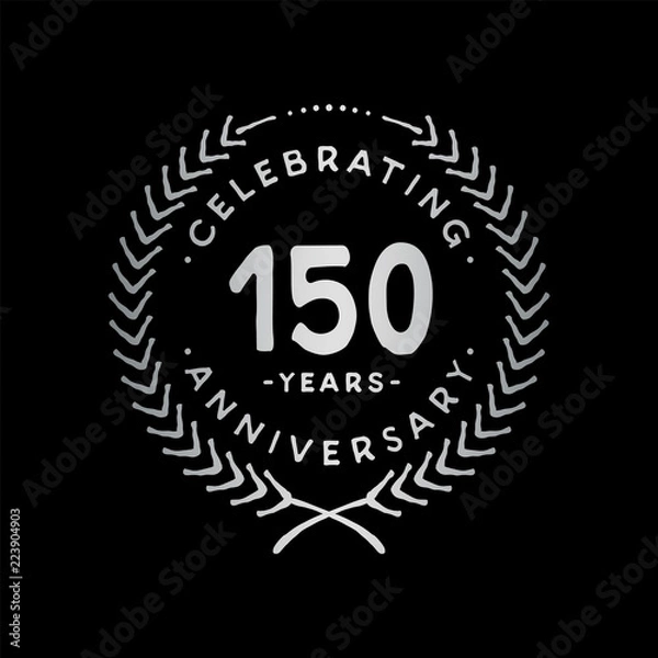 Fototapeta 150 years design template. 85th vector and illustration. 
