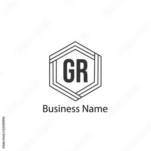 Obraz Initial Letter GR Logo Template Design