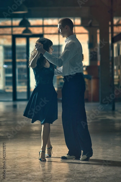 Fototapeta Dance tango pose for two people