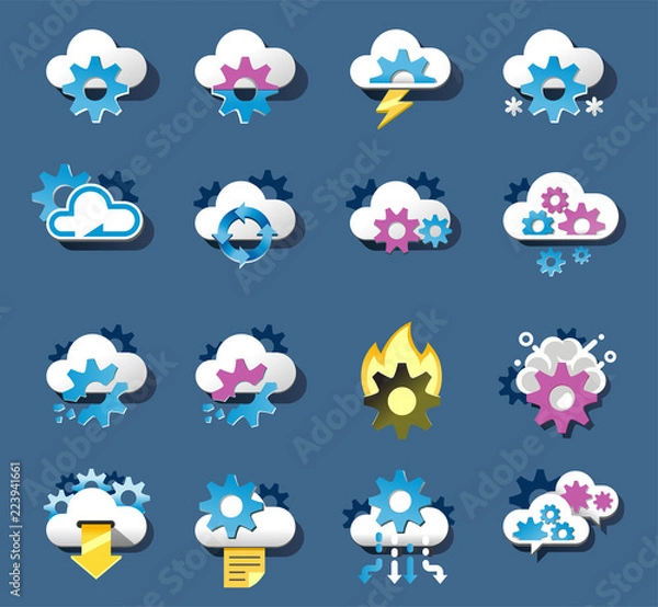 Obraz Working from brainstorm idea. Process of imagination change to data. Sometime work conception like a cloud on the sky.