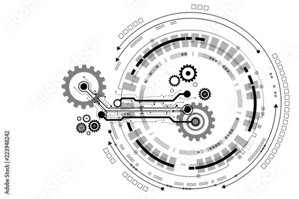 Obraz Vector circuit board and communication concept for technology background