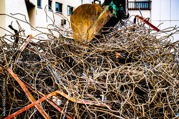 Fototapeta 鉄筋　工事　解体