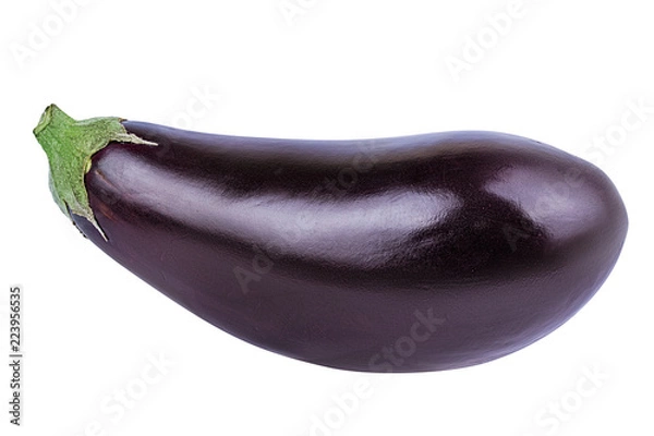 Fototapeta Fresh eggplant isolated on white background  with clipping path