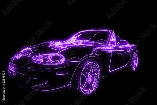 Obraz Neon car glow