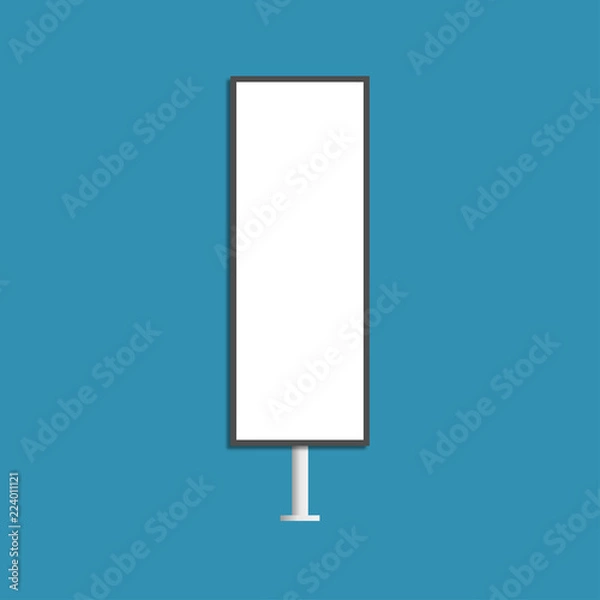 Fototapeta Vertical billboard advertising construction for outdoor advertising. Big billboard on white isolated vector Illustration
