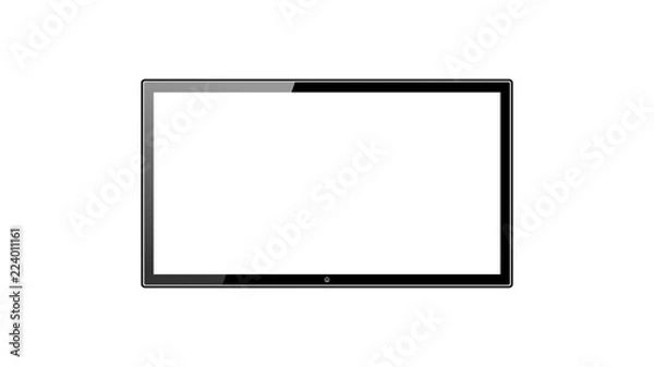 Fototapeta TV ( Television ) screen with shadow for advertising product or television programs on white isolated background vector illustration