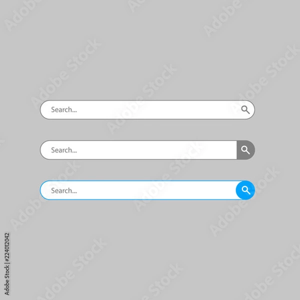 Fototapeta 3 styles of search bar illustration. search bar vector