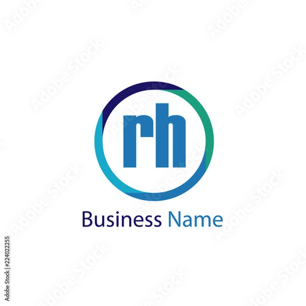 Fototapeta Initial Letter RH Logo Template Design