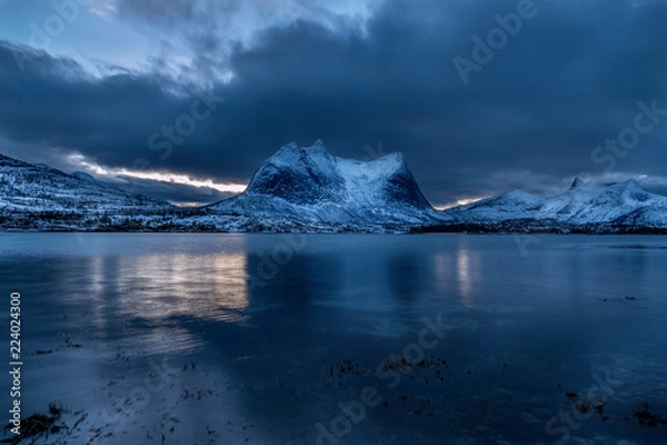 Fototapeta Norway, mountain and dramatic sky