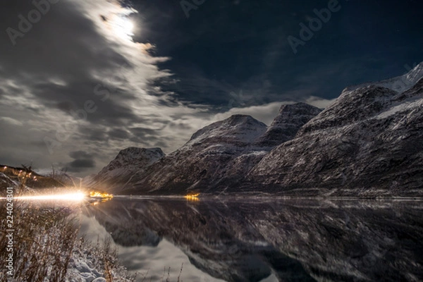 Obraz Norway, refelction at night