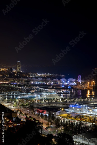 Fototapeta Street lights of Barcelona