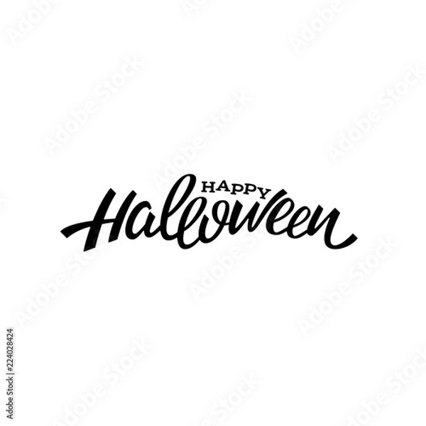 Fototapeta Happy halloween lettering design. Greeting vector illustration.