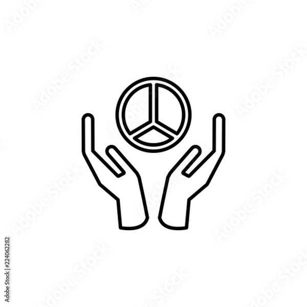 Fototapeta Hands and the sign of peace icon. Element of peace icon for mobile concept and web apps. Thin line Hands and the sign of peace icon can be used for web and mobile