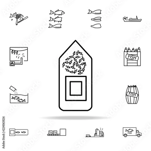 Fototapeta fish in the boat icon. fish production icons universal set for web and mobile