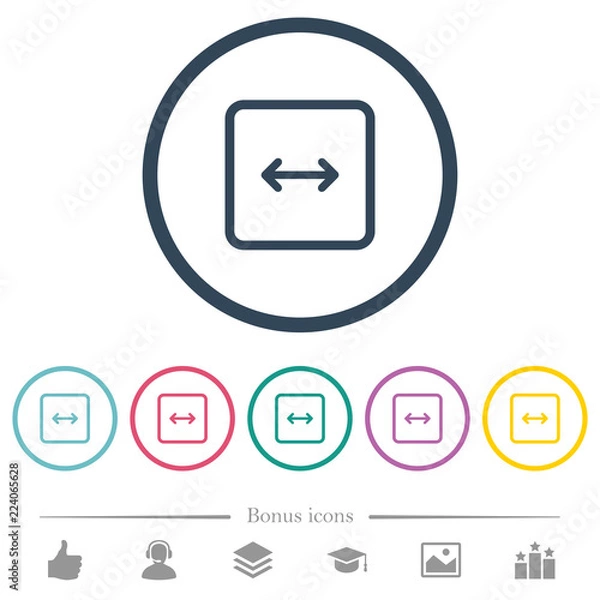 Fototapeta Adjust object width flat color icons in round outlines
