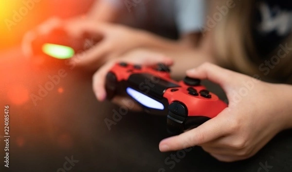 Obraz Children playing video games 