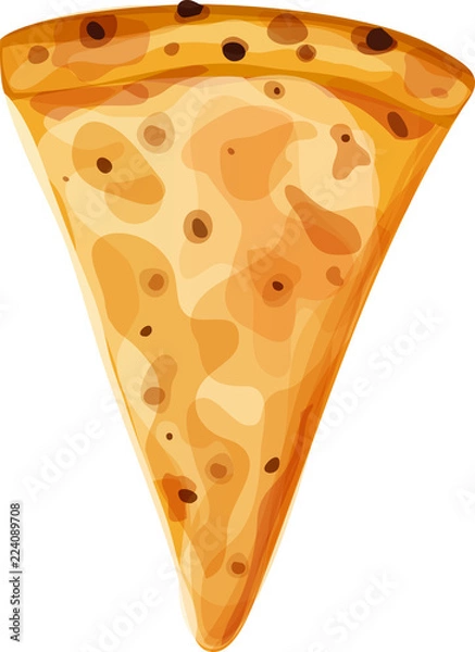 Obraz Single slice of cheese pizza, vertically oriented. Isolated vector illustration.