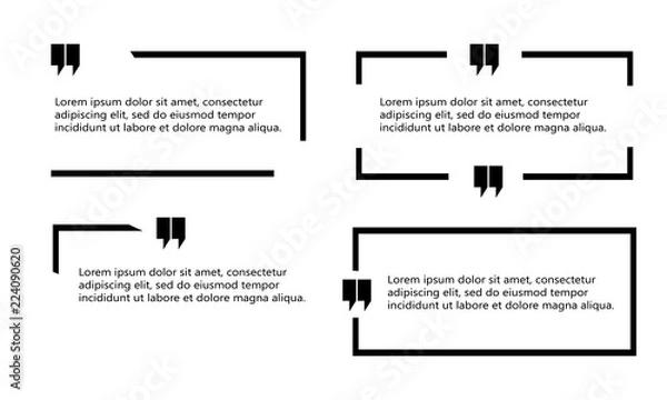 Fototapeta set of quote box,frame talk,bubble speech,balloon talk template illustration vector
