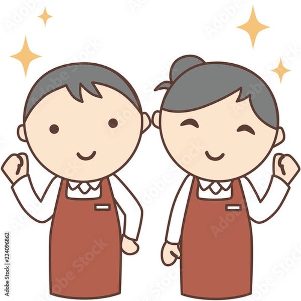 Fototapeta  スーパーやカフェや接客業の店員