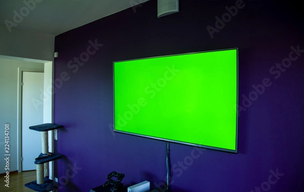 Obraz LCD TV On Wall Greenscreen