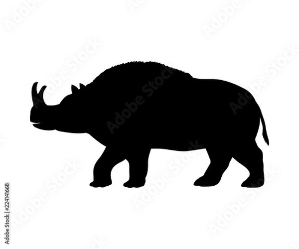 Obraz Nosorożec Brontoterium sylwetka wymarły ssak zwierzę
