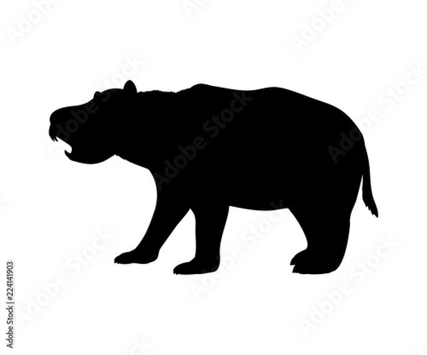 Obraz Diprotodon silhouette extinct marsupial mammal animal