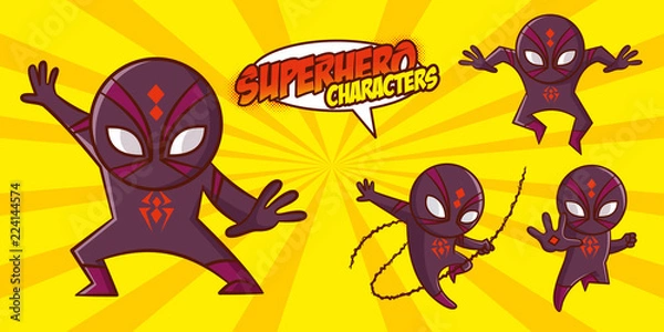 Obraz Superhero character Superheroes Set Vector illustration design