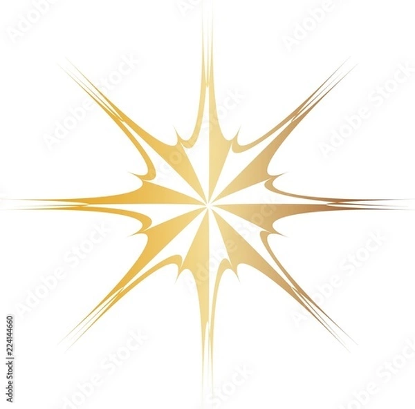 Obraz golden eight pointed star