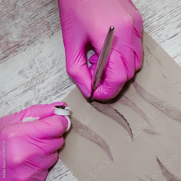 Fototapeta permanent make-up, tool for microblading