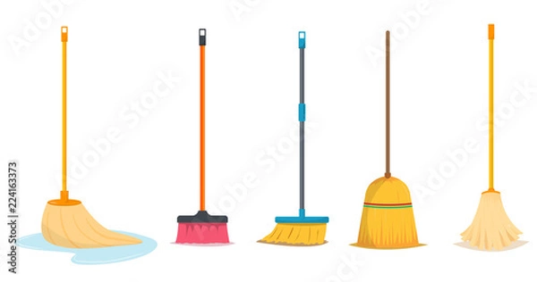 Fototapeta Mop and broom for cleaning