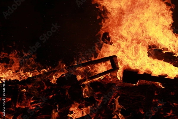 Fototapeta Burning planks