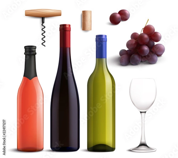 Obraz Wine Realistic Set
