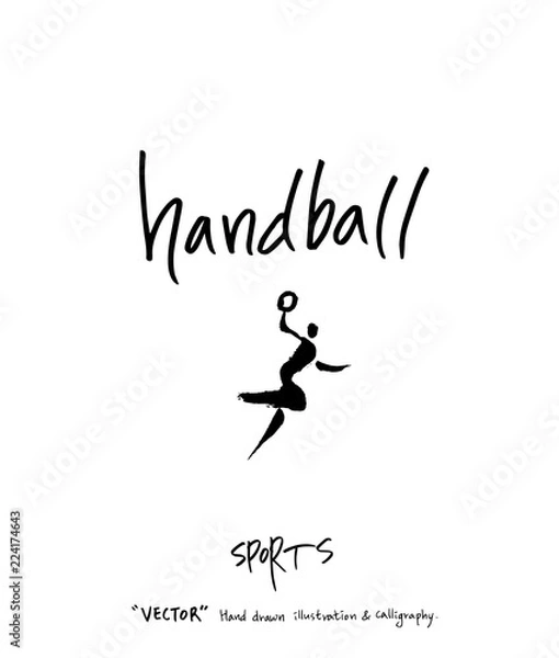 Fototapeta 스포츠 포스터 / 손으로 그린 스포츠 그림