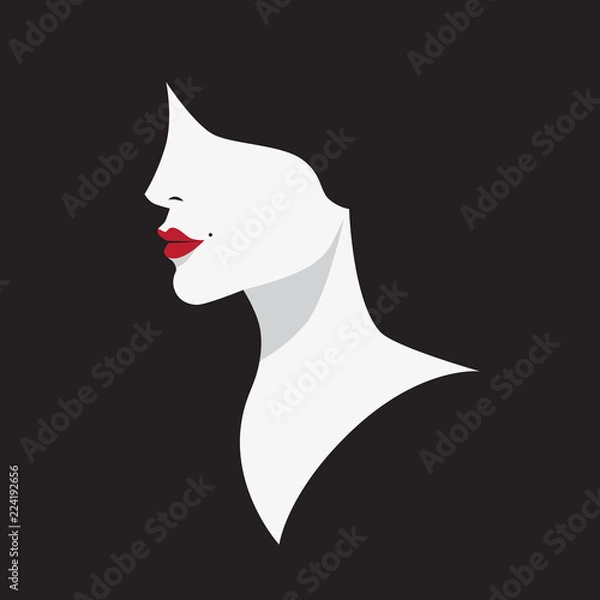 Obraz Elegant, beauty, retro lady, Vector illustration.