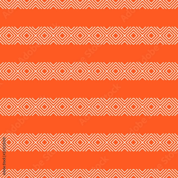 Fototapeta Decorative white stripes seamless vector red pattern.