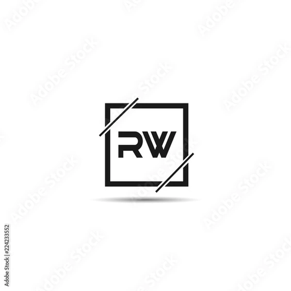 Obraz Initial Letter RW Logo Template Design