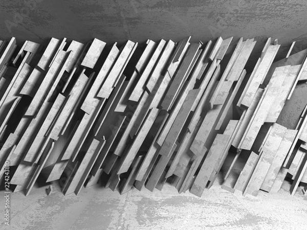 Fototapeta Concrete architecture background. Abstract empty dark room