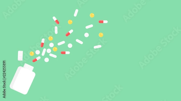 Obraz pigułka i butelka