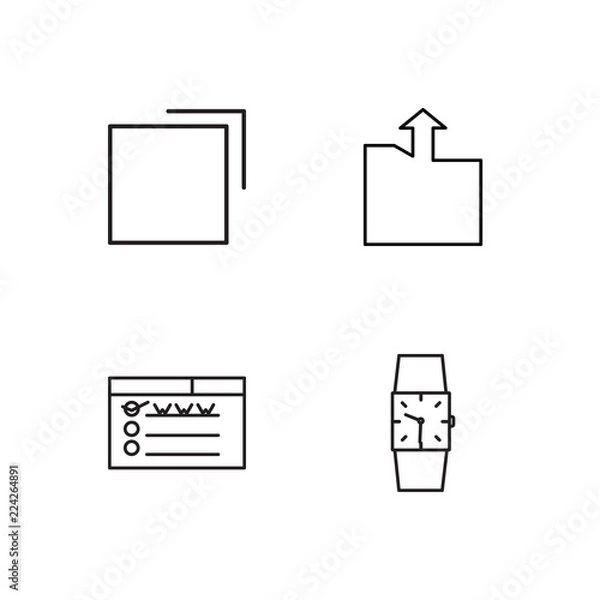 Fototapeta business simple outlined icons set