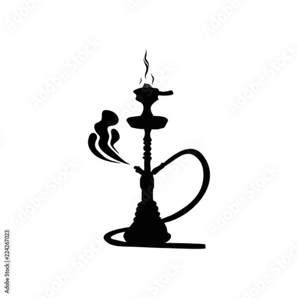 Obraz Hookah silhouette for design icon