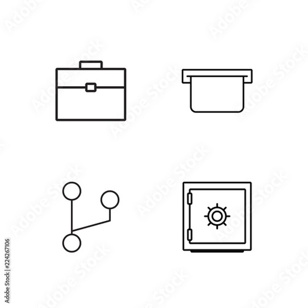 Fototapeta business simple outlined icons set