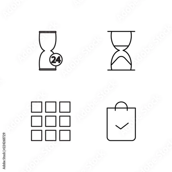 Fototapeta business simple outlined icons set