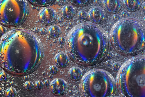 Obraz Rainbow Shiny Bubbles in Water 