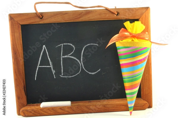 Obraz Schultüte mit Tafel