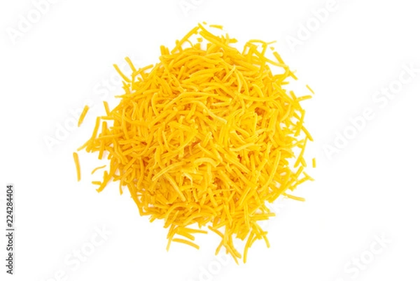 Obraz Stos startego sera cheddar na białym tle