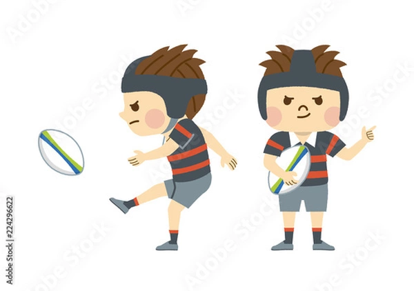 Obraz ラグビーをする男性