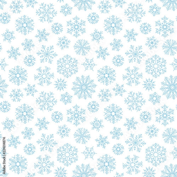 Fototapeta Christmas seamless doodle pattern